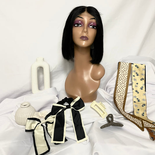 Super double drawn Bob 10 inch wig mothers day set