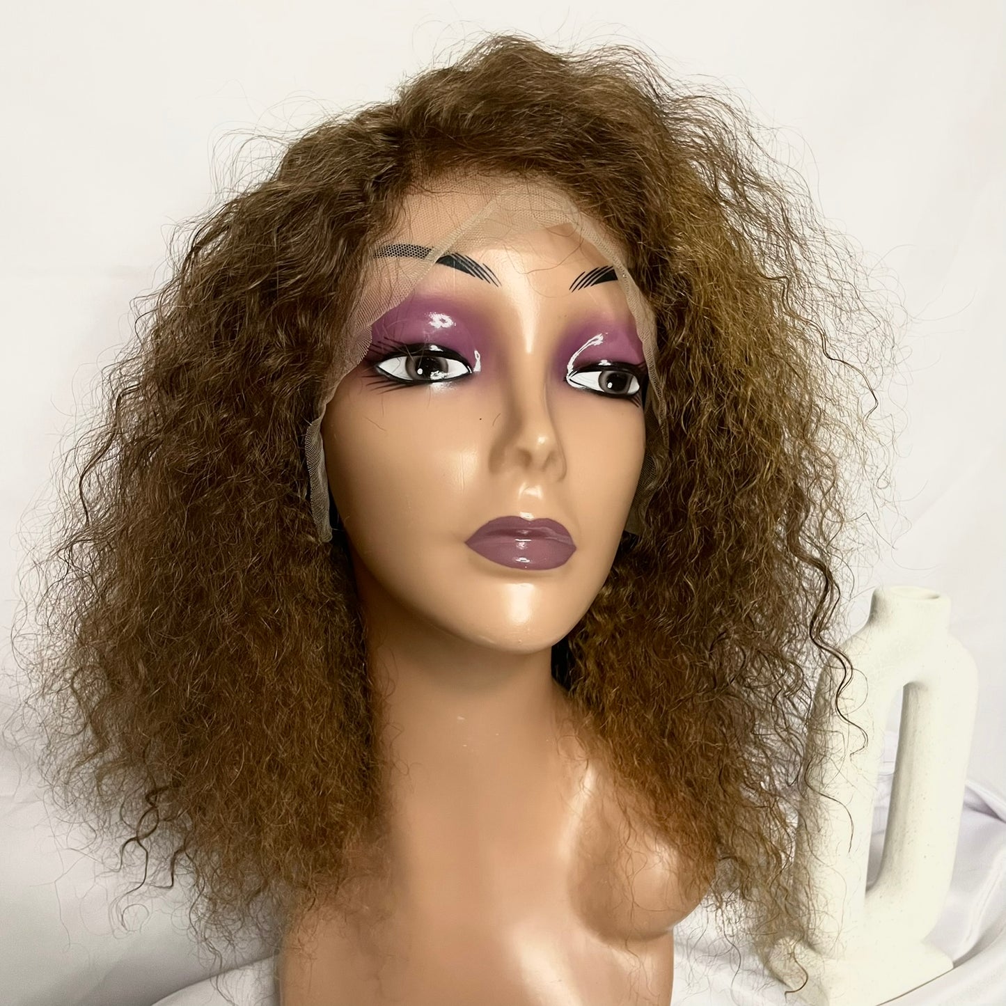 Ombré curly 16 inch full frontal wig