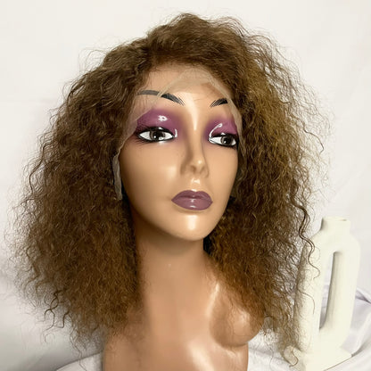 Ombré curly 16 inch full frontal wig