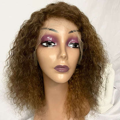 Ombré curly 16 inch full frontal wig