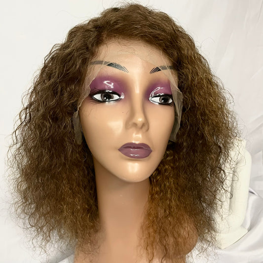 Ombré curly 16 inch full frontal wig