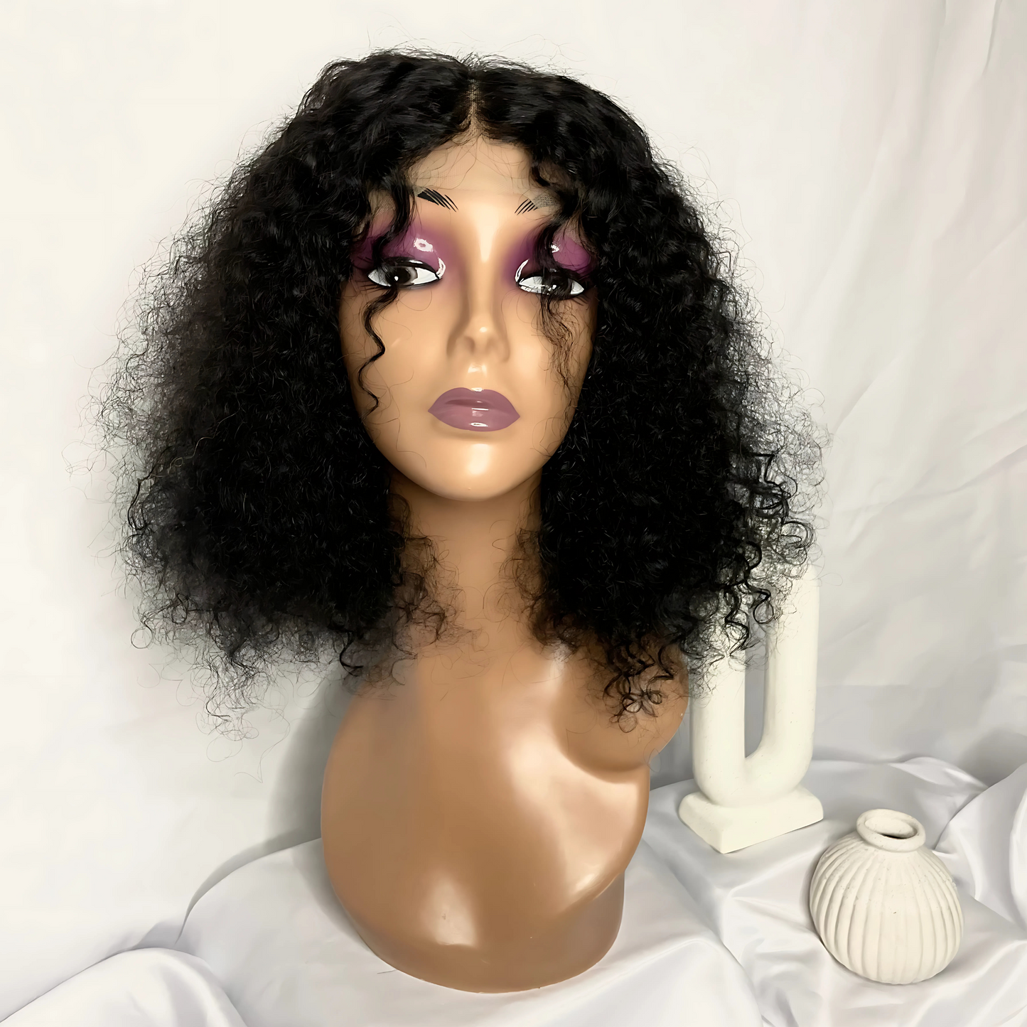 Super double drawn Curly 14 inch wig mothers day set