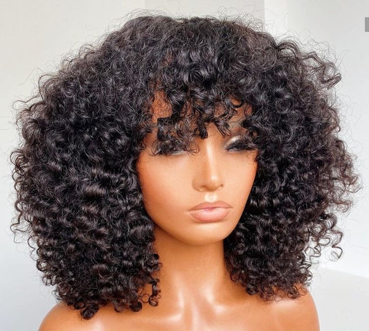 13A Fringe Jerry Curl Wig Natural Colour