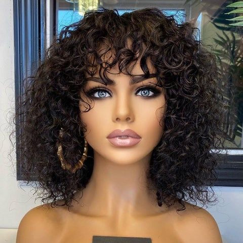 13A Fringe Water Curl Wig Natural Colour